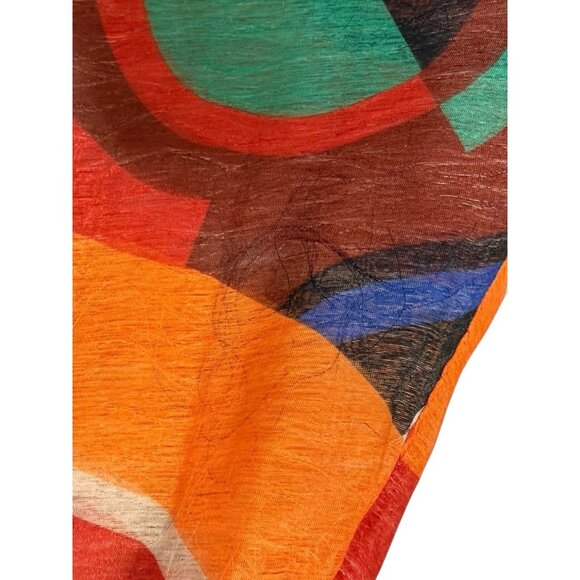 Ali Miles Woven Button Front Jacket Top Wire Collar Artsy Abstract Color Size XL - Picture 11 of 15